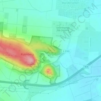 Mapa topográfico Kallenberg, altitud, relieve