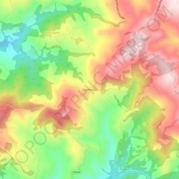 Mapa topográfico San Presto, altitud, relieve