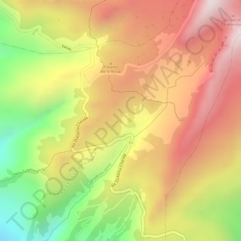 Mapa topográfico Paramo La Rusia, altitud, relieve