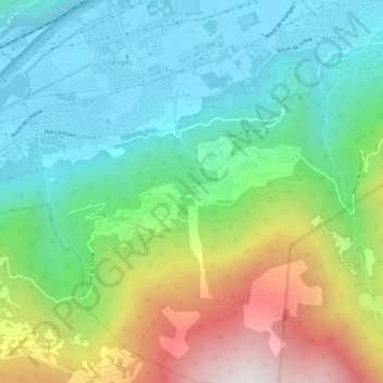 Mapa topográfico Loye, altitud, relieve