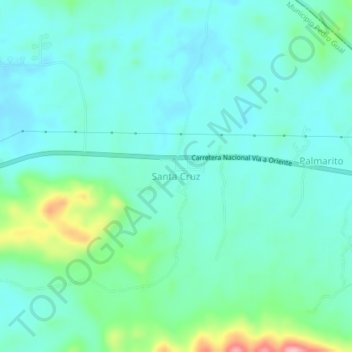 Mapa topográfico Santa Cruz, altitud, relieve