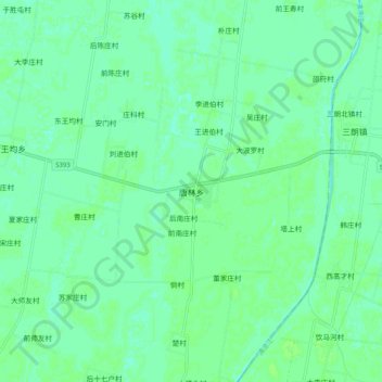 Mapa topográfico Tanglin, altitud, relieve