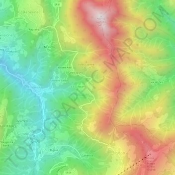 Mapa topográfico Trafficanti, altitud, relieve