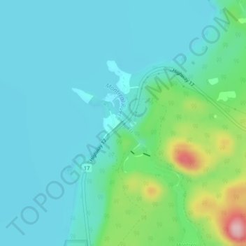 Mapa topográfico Montreal River Harbour, altitud, relieve