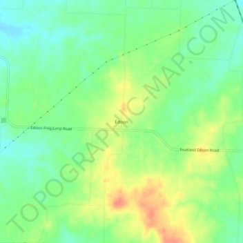 Mapa topográfico Edison, altitud, relieve