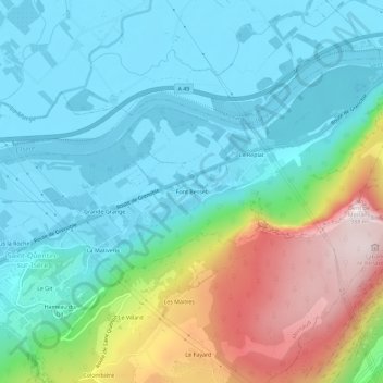 Mapa topográfico Font Besset, altitud, relieve