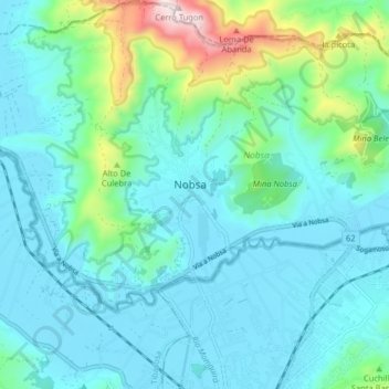 Mapa topográfico Nobsa, altitud, relieve