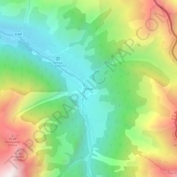 Mapa topográfico L'Échalp, altitud, relieve