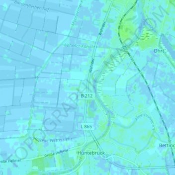 Mapa topográfico Wehrder, altitud, relieve