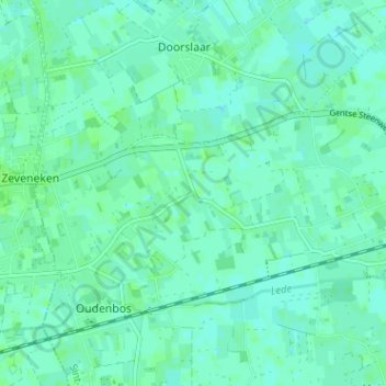 Mapa topográfico Hoekheed, altitud, relieve
