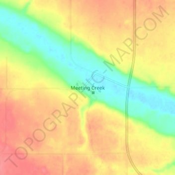 Mapa topográfico Meeting Creek, altitud, relieve