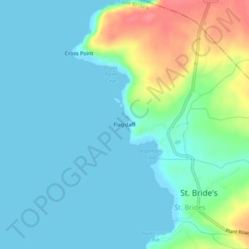 Mapa topográfico Flagstaff, altitud, relieve