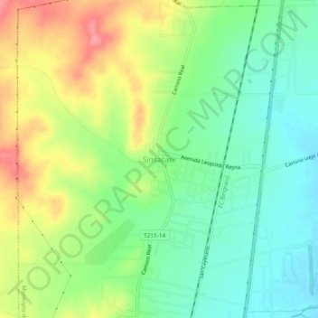 Mapa topográfico Sinsacate, altitud, relieve
