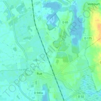 Mapa topográfico Larronville, altitud, relieve