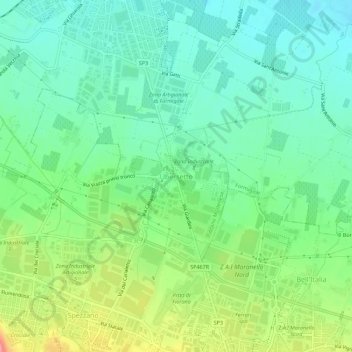 Mapa topográfico Ubersetto, altitud, relieve