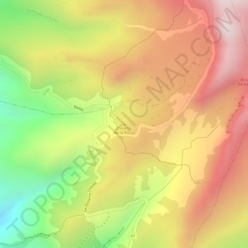 Mapa topográfico Paramo de la Rusia, altitud, relieve