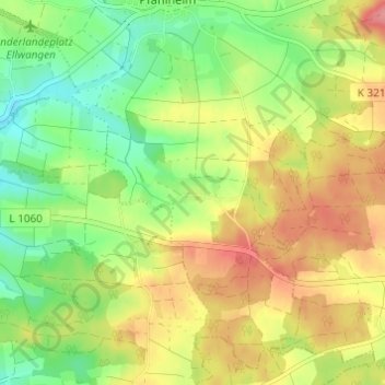 Mapa topográfico Hochgreut, altitud, relieve