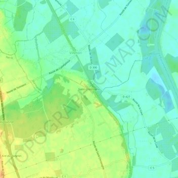 Mapa topográfico Saint-Christophe, altitud, relieve