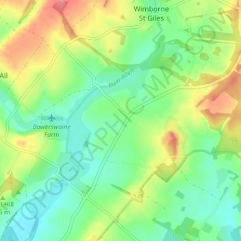 Mapa topográfico Knowlton, altitud, relieve