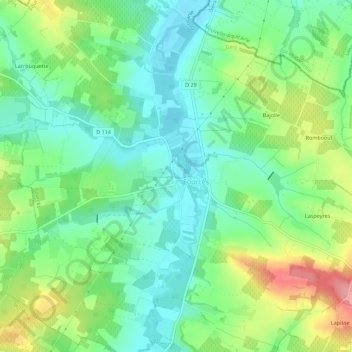 Mapa topográfico La Tournepique, altitud, relieve
