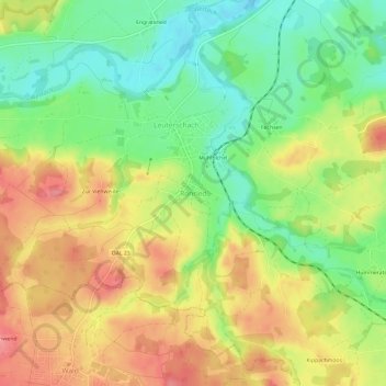 Mapa topográfico Ronried, altitud, relieve