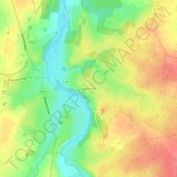 Mapa topográfico Saint-Pierre, altitud, relieve