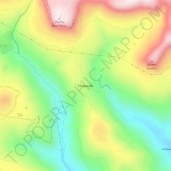Mapa topográfico Chapadão, altitud, relieve