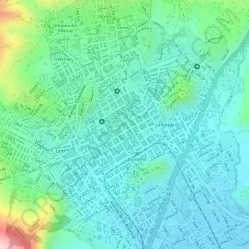 Mapa topográfico Barrio Centro, altitud, relieve