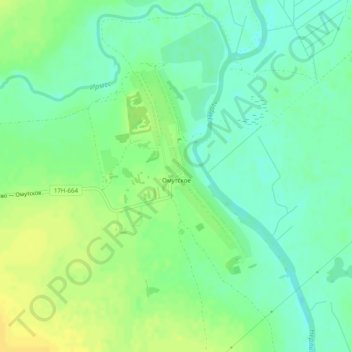 Mapa topográfico Омутское, altitud, relieve