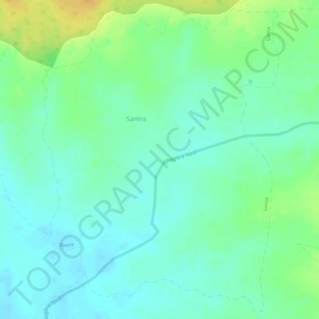 Mapa topográfico Santra, altitud, relieve