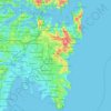 Mapa topográfico Eastern Suburbs, altitud, relieve