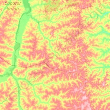 Mapa topográfico São José do Xingu, altitud, relieve