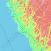 Mapa topográfico Falkenbergs kommun, altitud, relieve