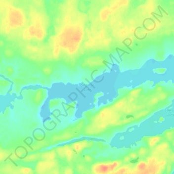 Mapa topográfico Lingman Lake, altitud, relieve