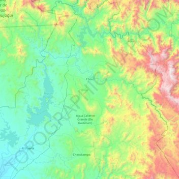 Mapa topográfico Choix, altitud, relieve