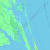 Mapa topográfico Currituck Sound, altitud, relieve