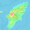 Mapa topográfico Isla de Rodas, altitud, relieve