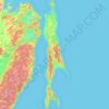 Mapa topográfico Сахалин, altitud, relieve