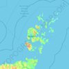 Mapa topográfico Orkney Islands, altitud, relieve