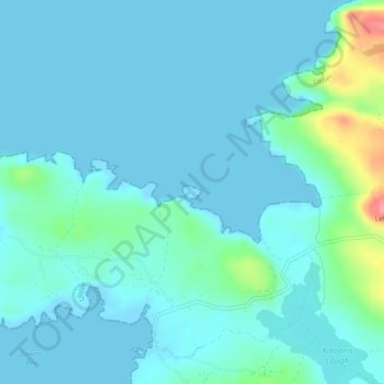 Mapa topográfico Inishowen, altitud, relieve