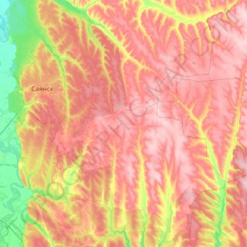 Mapa topográfico Харайгунское сельское поселение, altitud, relieve