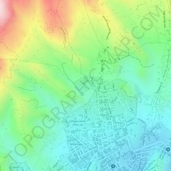 Mapa topográfico Barrio Bella Vista, altitud, relieve