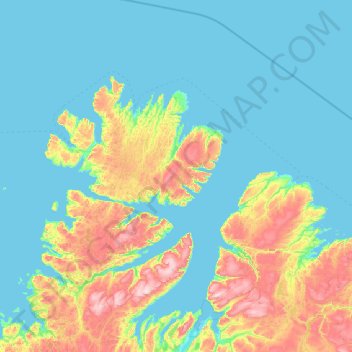 Mapa topográfico Gamvik, altitud, relieve