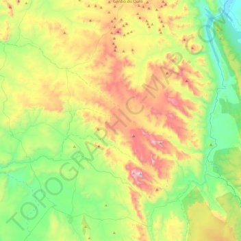 Mapa topográfico Pituba, altitud, relieve