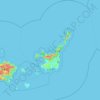Mapa topográfico Ishigaki, altitud, relieve