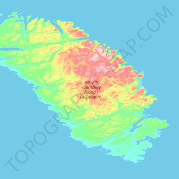 Mapa topográfico Salisbury Island, altitud, relieve