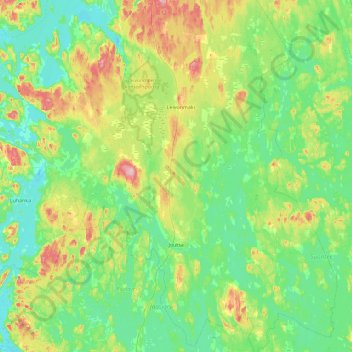 Mapa topográfico Joutsa, altitud, relieve