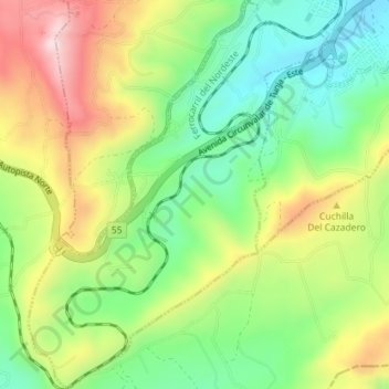 Mapa topográfico Runta, altitud, relieve