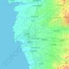 Mapa topográfico Surat, altitud, relieve