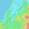 Mapa topográfico 長岡市, altitud, relieve